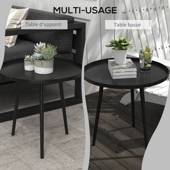 Table basse de jardin acier noir 40 x 40 x 50 cm - PANGIVO - Image 7