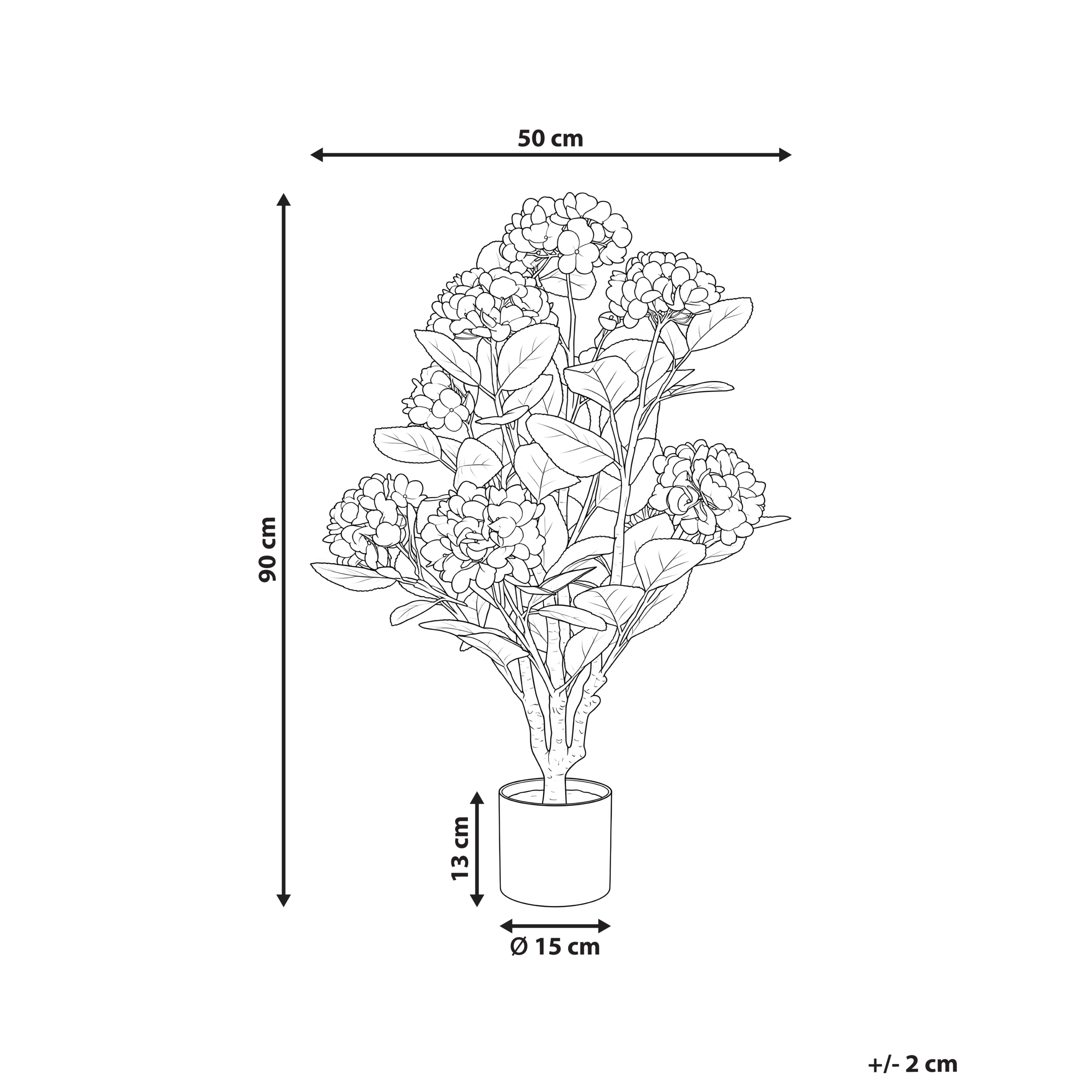 Beliani - Plante artificielle Matière synthétique Rose HORTENSIUM - 50x50x90- Beliani - Image 2