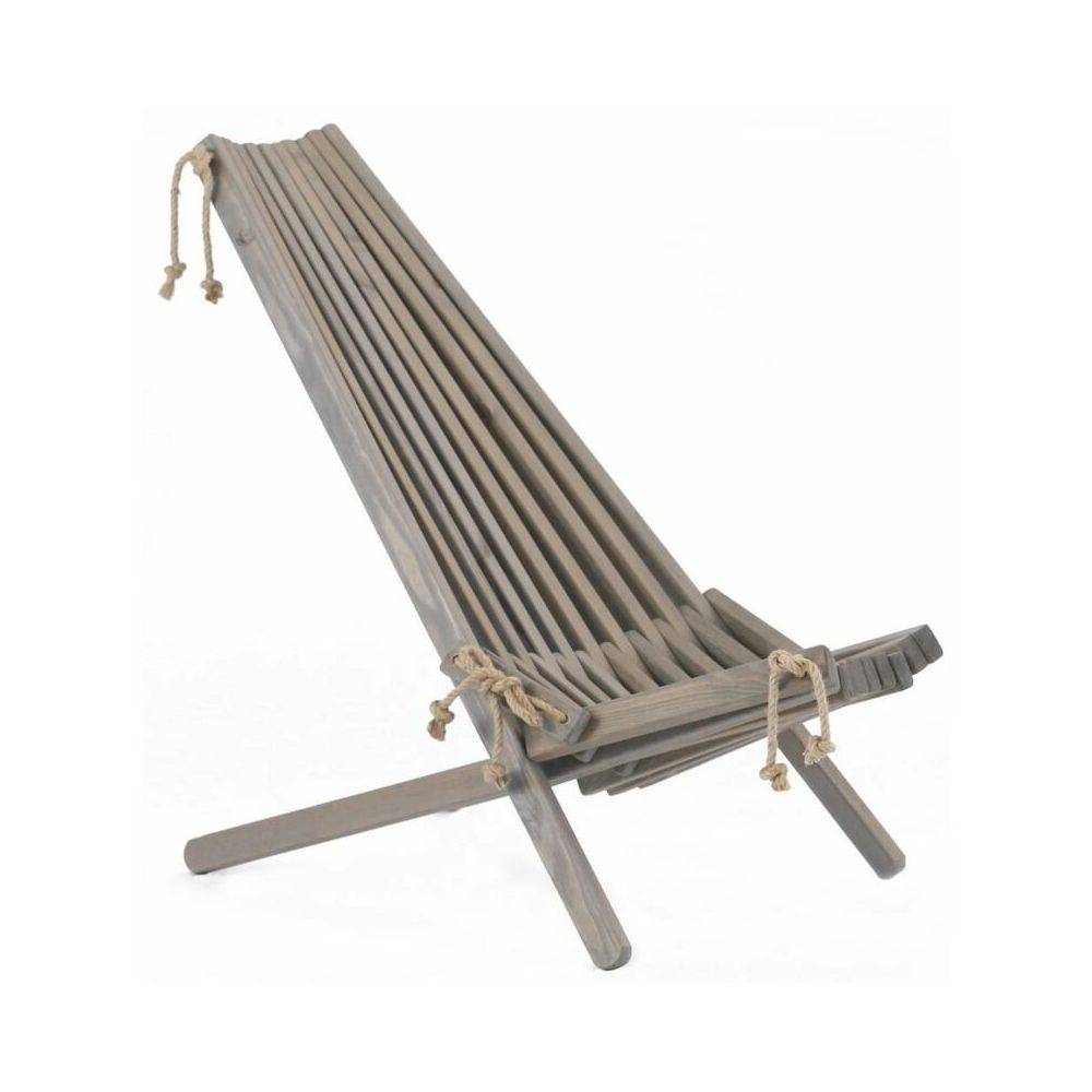 Ecofurn - Chilienne scandinave avec repose-pieds Pin Gris - Imagen 3