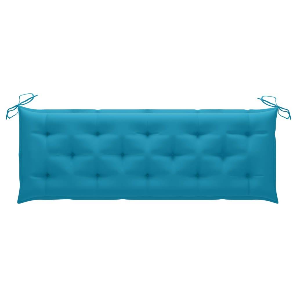Helloshop26 - Banc de jardin meuble de patio d'extérieur terrasse empilable et coussin 159 cm bois de teck massif - Imagen 4