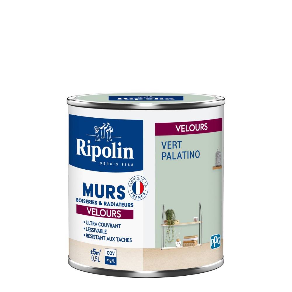 Ripolin - Peinture vert palatino mur, boiserie, radiateur RIPOLIN velours 0.5 l - Image 1