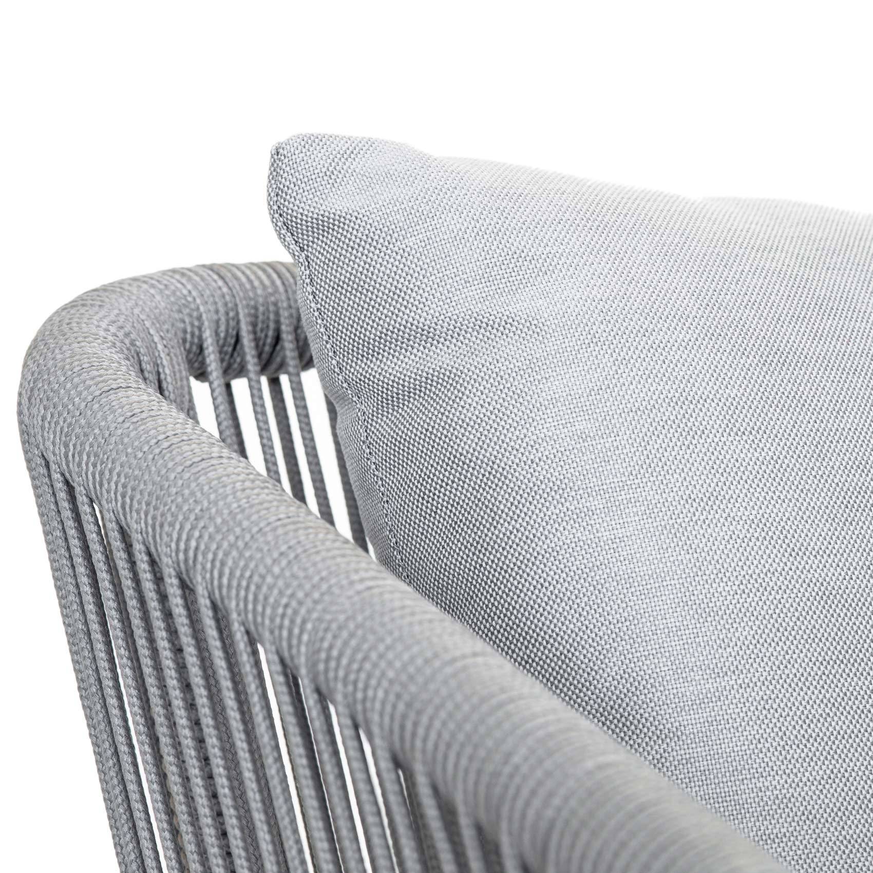 Salon détente en corde tressée - JARDILINE - Aluminium - Gris clair - Imagen 3