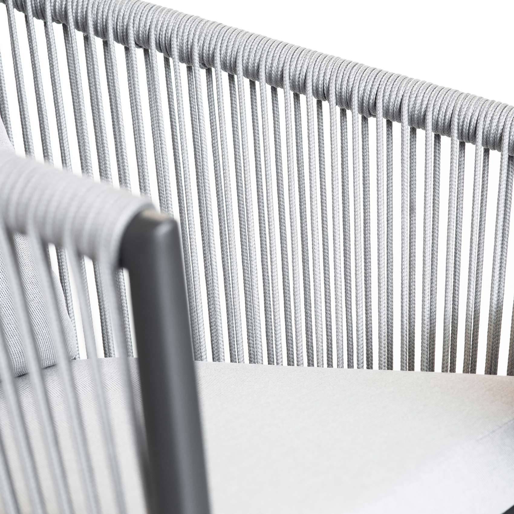 Salon détente en corde tressée - JARDILINE - Aluminium - Gris clair - Imagen 4