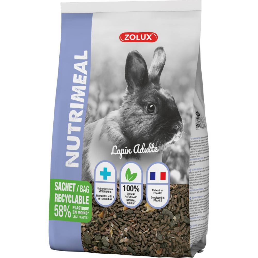 Zolux - zolux - Granulés composé lapin Nain adulte nutrimeal - 2,5kg - Imagen 2