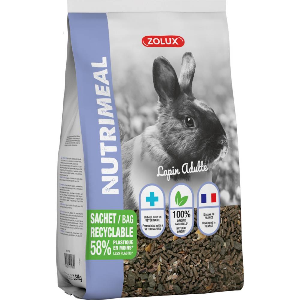 Zolux - zolux - Granulés composé lapin Nain adulte nutrimeal - 2,5kg - Imagen 1