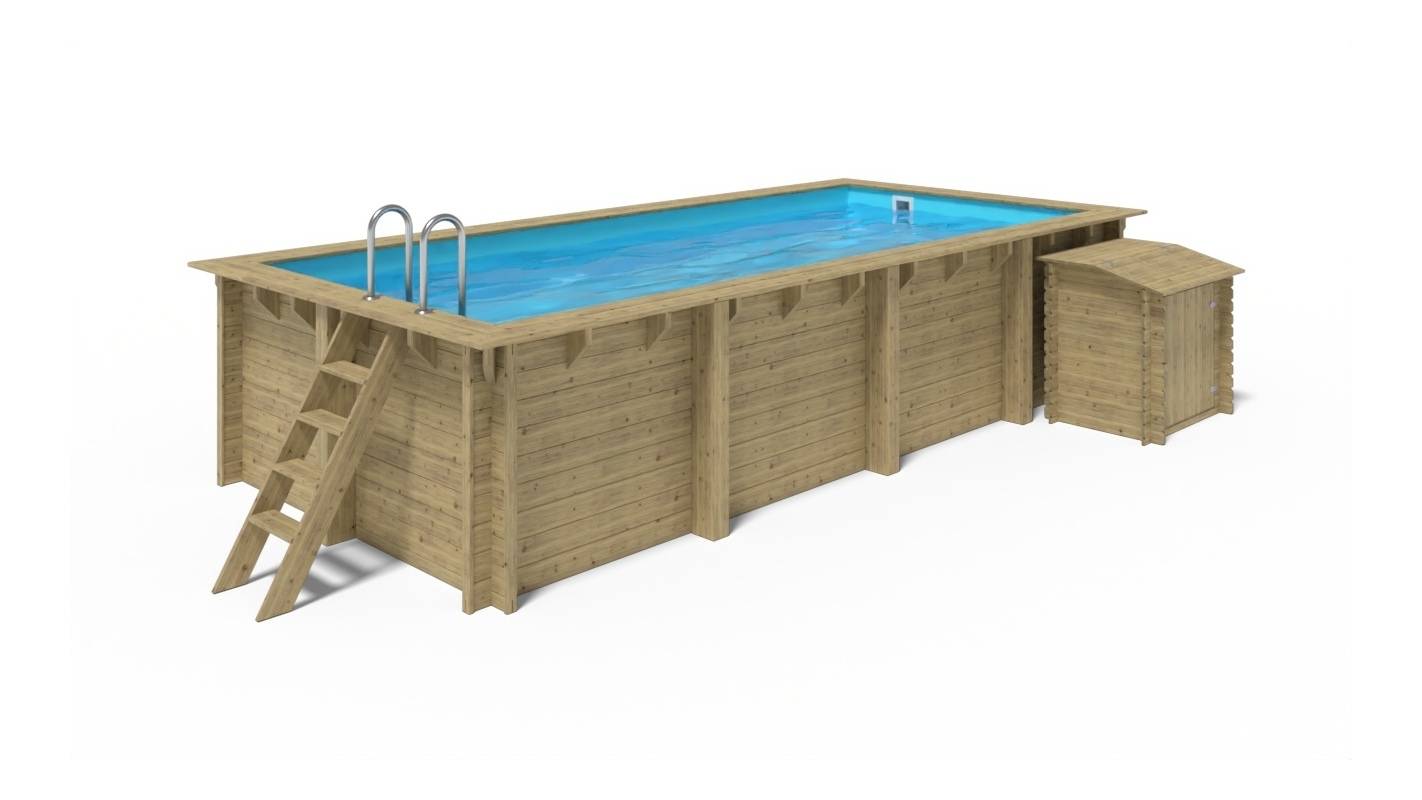 Altanka - Piscine en bois 6,20x3 - H.1,31 m - avec filtration et coffre - BAS787OSPI+SZA - Imagen 3
