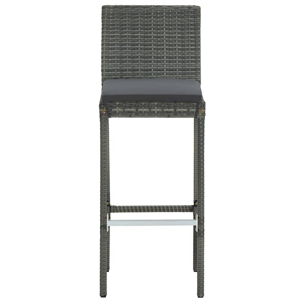 Helloshop26 - Ensemble de bar de jardin avec coussins 3 pièces gris - Imagen 3