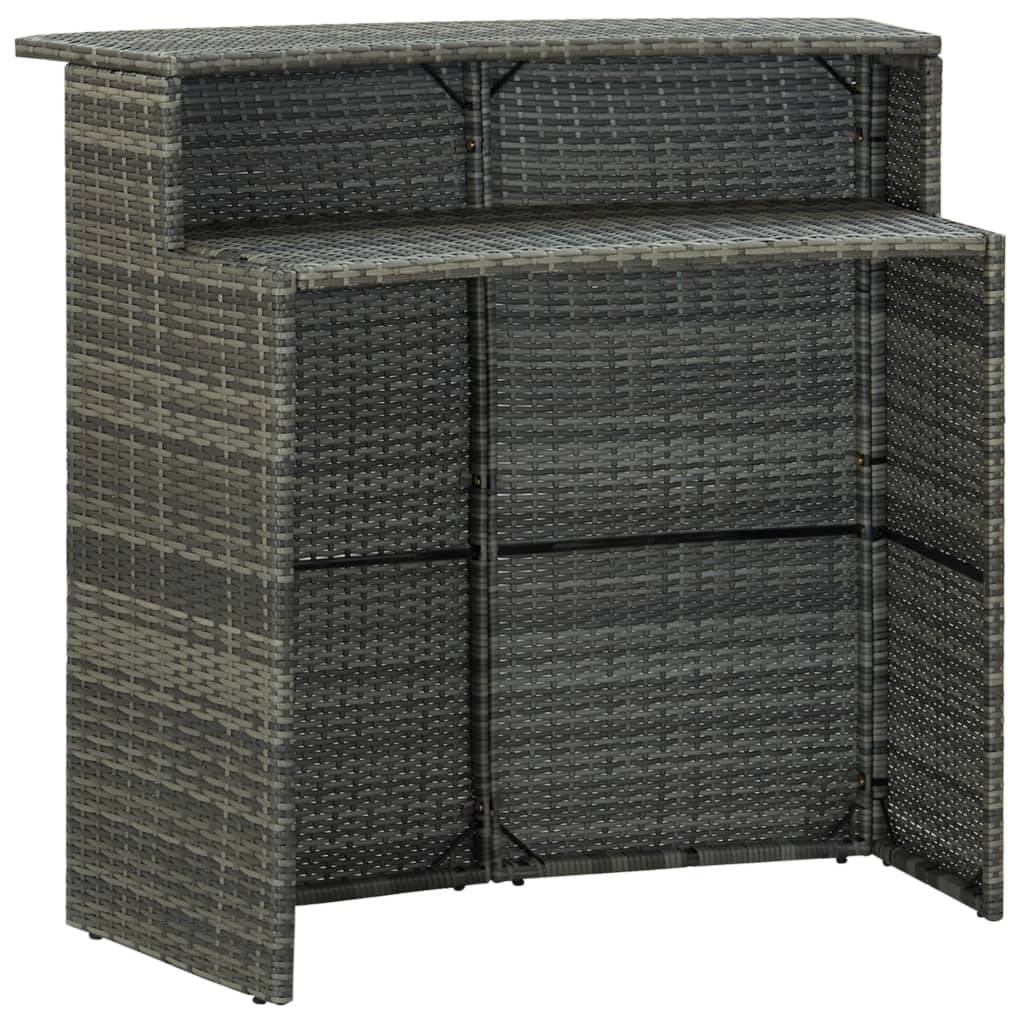 Helloshop26 - Ensemble de bar de jardin avec coussins 3 pièces gris - Imagen 4