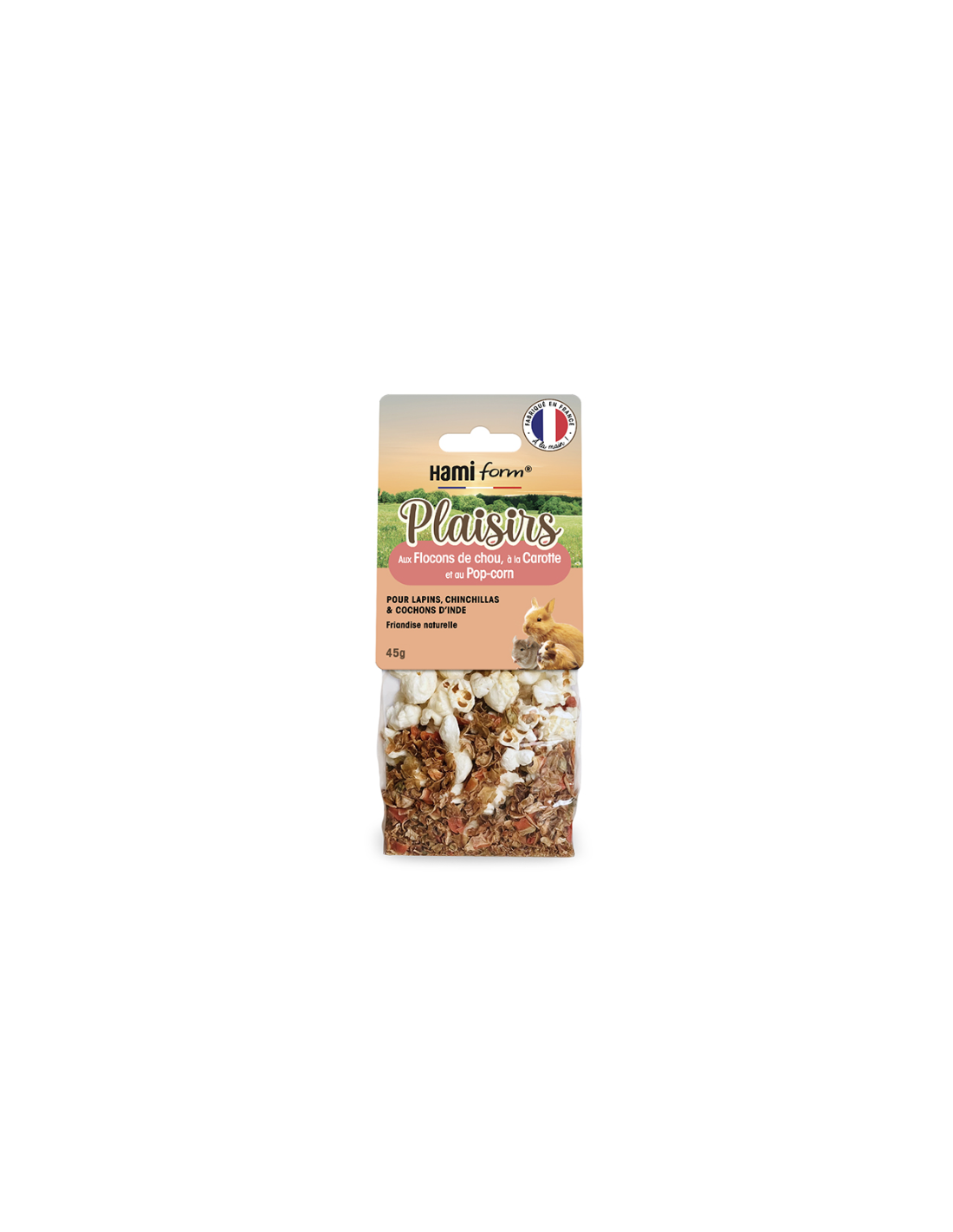 Hamiform - Delicias de copos de col, zanahoria y palomitas 45 g - HAMIFORM