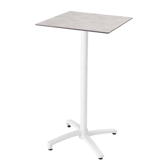 Oviala - Ensemble table haute 60x60 cm inclinable stratifiée et 2 chaises gris - Oviala - Image 2
