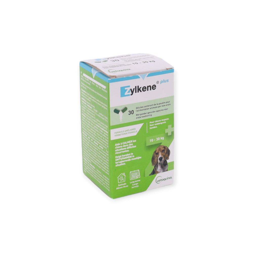 Zylkène Plus 225 mg pour Chiens (10-30 kg) - Vetoquinol 30 gélules