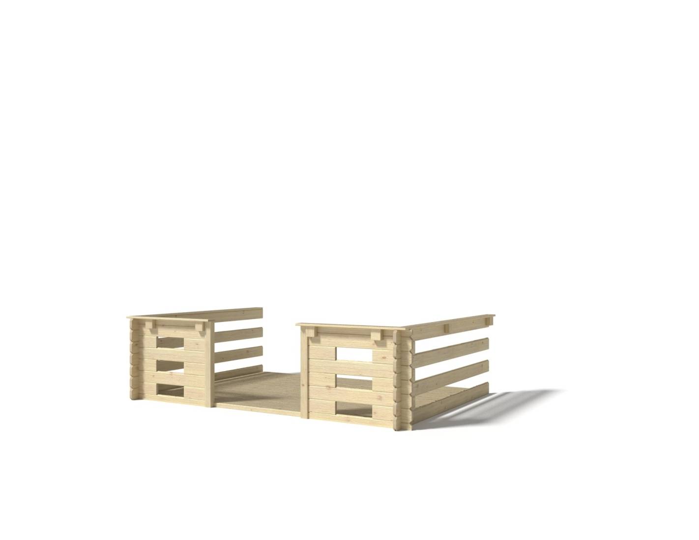 Altanka - Abri de jardin en bois - 3x2.5 m + terrasse avec balustrade et avant-toit en bois - 16.5 m2 - DOM469+DOM394+DOM395+POD04 - ALTANKA - Imagen 6