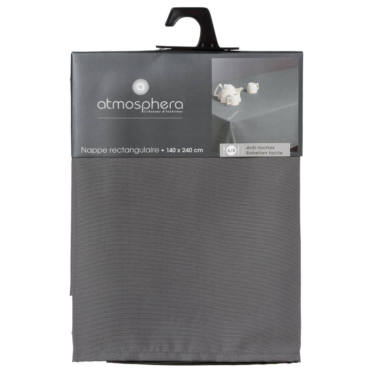 Atmosphera - Nappe anti-tâche gris 140x240cm - Atmosphera Créateur d'intérieur - Image 2