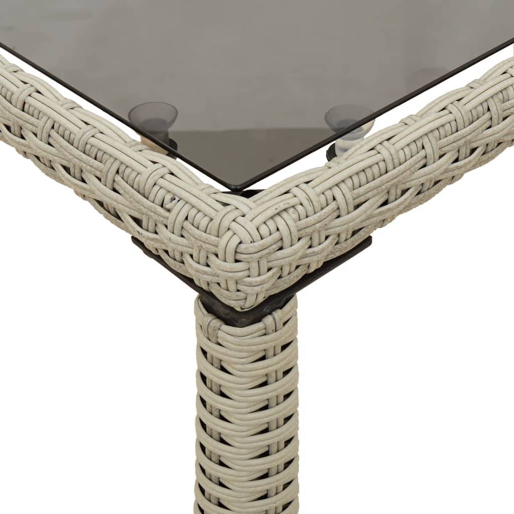 PANGIVO - Table de jardin verre gris clair 115 x 54 x 74 cm rotin - PANGIVO - Image 8