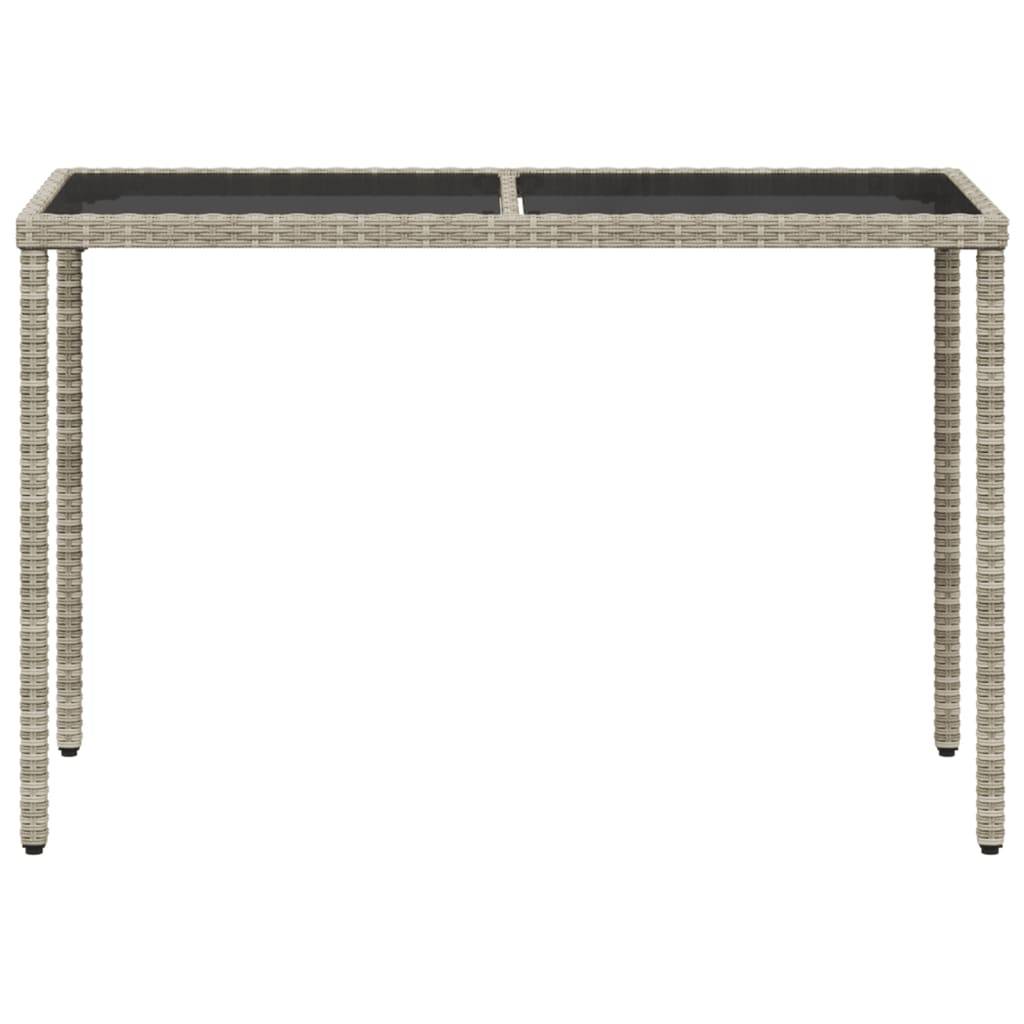 PANGIVO - Table de jardin verre gris clair 115 x 54 x 74 cm rotin - PANGIVO - Image 4