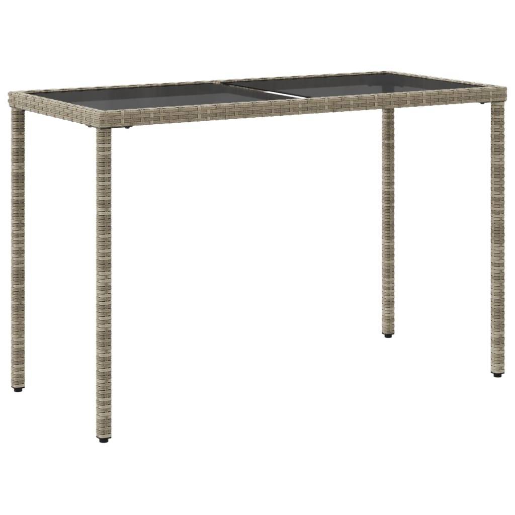 PANGIVO - Table de jardin verre gris clair 115 x 54 x 74 cm rotin - PANGIVO - Image 6