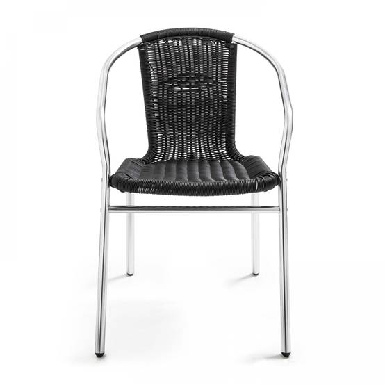 Oviala - Lot 4 fauteuils de jardin aluminium et résine noir Saint Germain - Oviala - Image 3