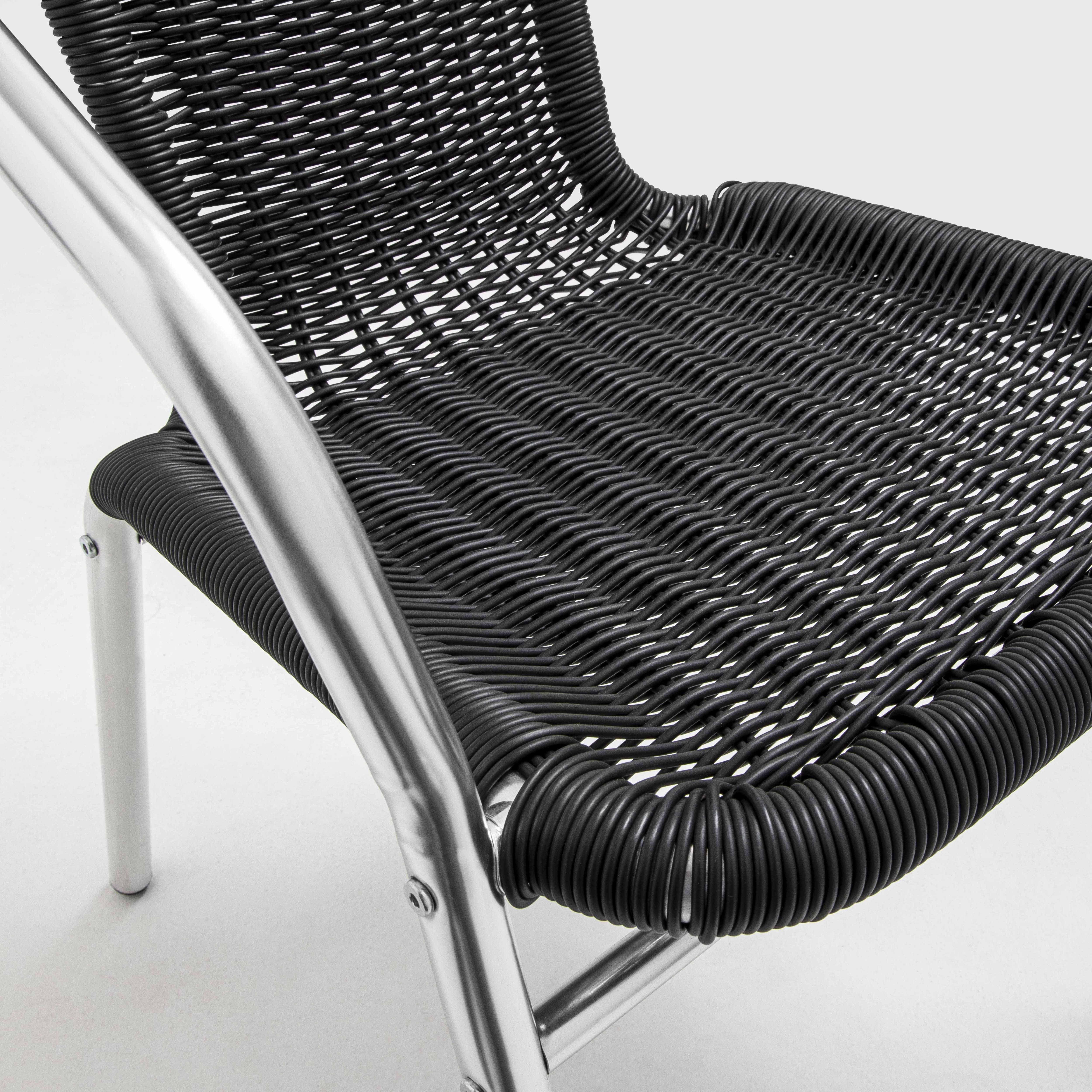 Oviala - Lot 4 fauteuils de jardin aluminium et résine noir Saint Germain - Oviala - Image 6