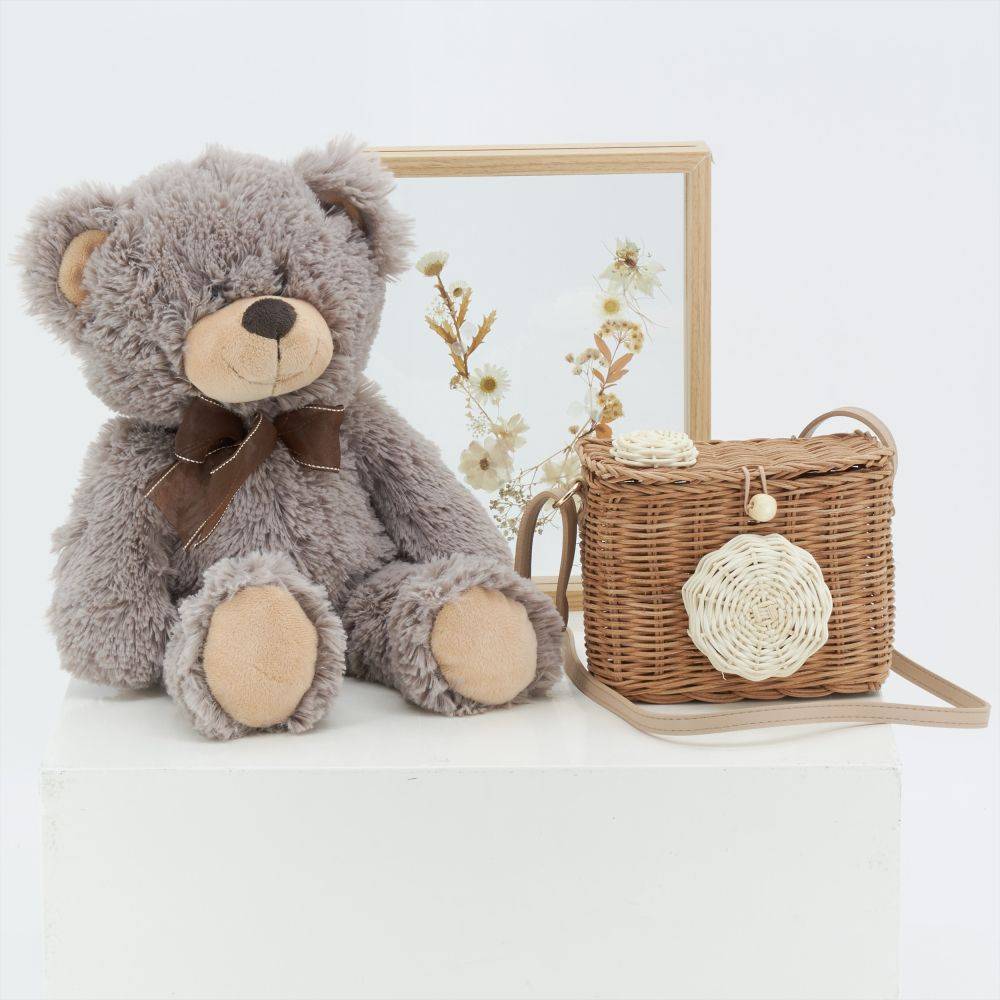 Aubry Gaspard - Sac enfant en rotin et cuir appareil photo - Imagen 2