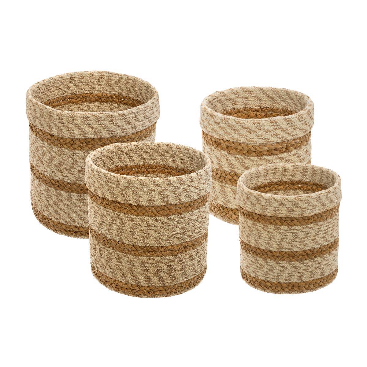 Atmosphera - Set de 4 paniers "Emmett" en jute D19/23/26/29cm - Atmosphera Créateur d'intérieur - Imagen 1