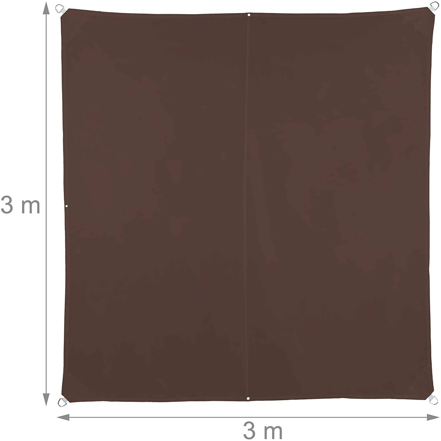 Helloshop26 - Voile d'ombrage carré 3 x 3 m brun - Imagen 2
