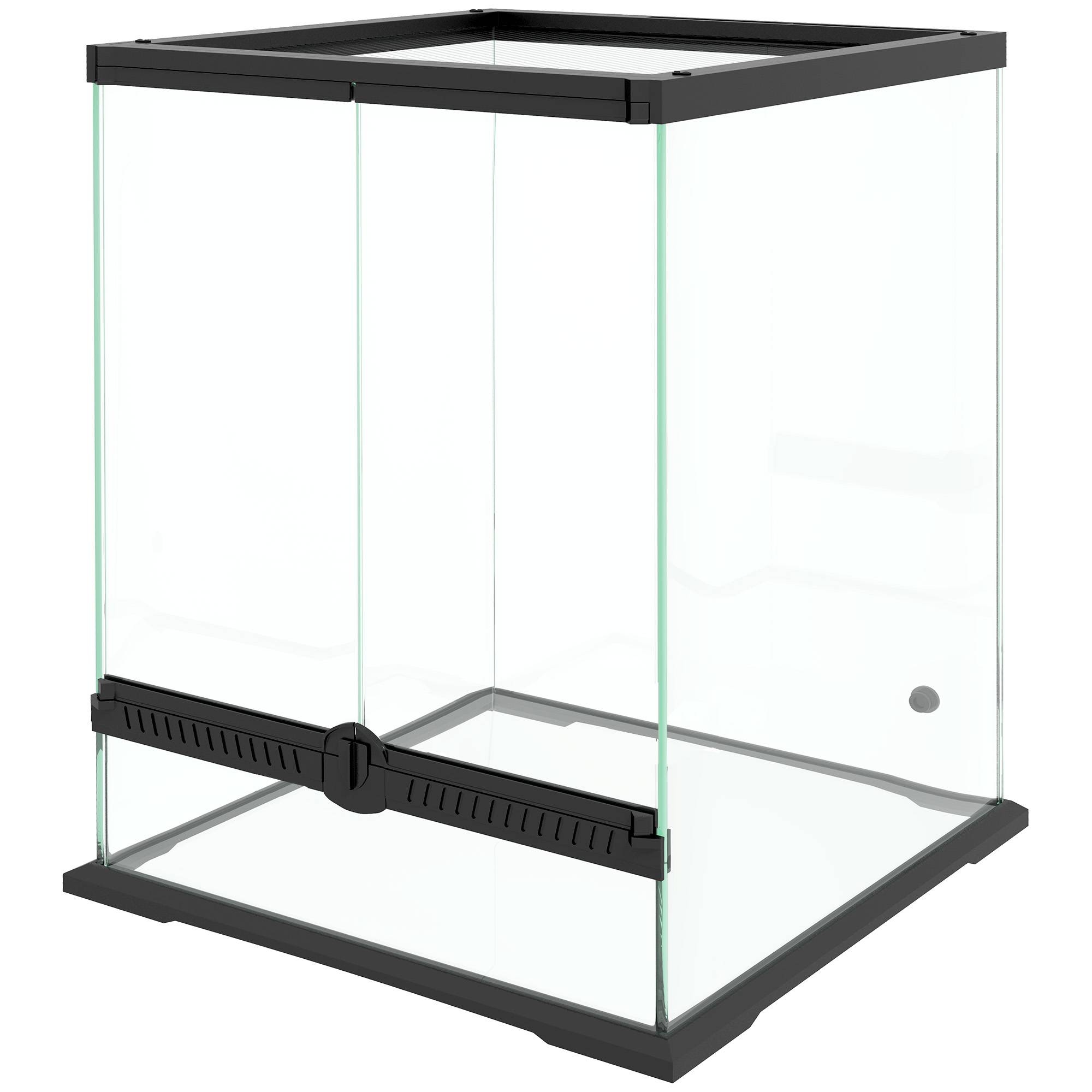 ComfortXL - Terrarium reptiles en verre trempé 45 x 45 x 60 cm noir 120 L ventilé verrouillable avec gestion des câbles - Image 2