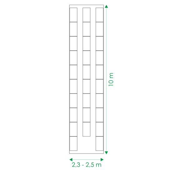 Kit de jardinière surélevées pour une serre 2,5x10 m, acier galvanisé, Klasika Greenhouses - Image 6