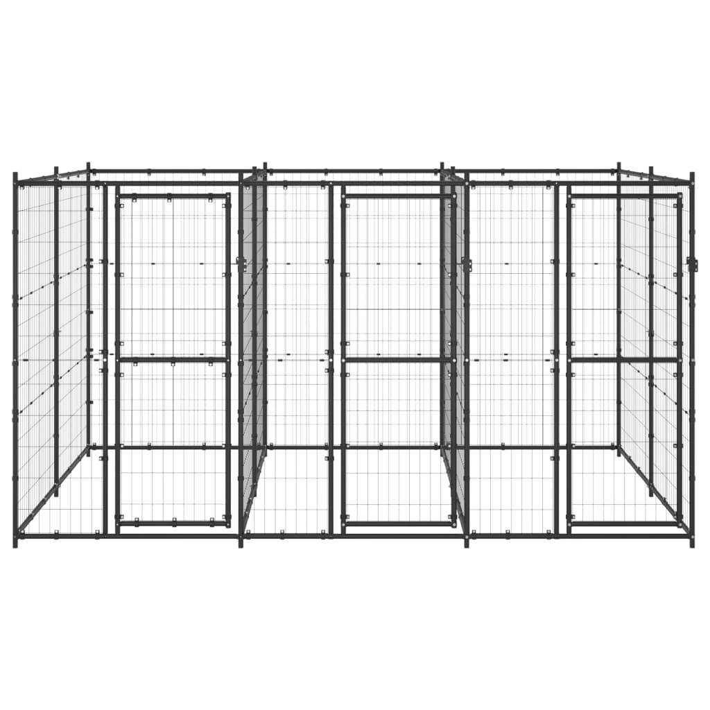 Helloshop26 - Chenil extérieur cage enclos parc animaux chien extérieur acier 7,26 m² - Imagen 3