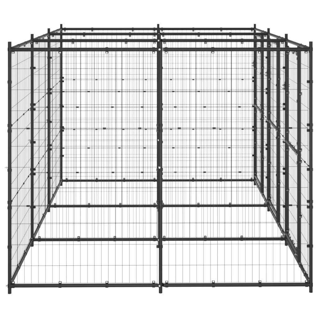 Helloshop26 - Chenil extérieur cage enclos parc animaux chien extérieur acier 7,26 m² - Imagen 4
