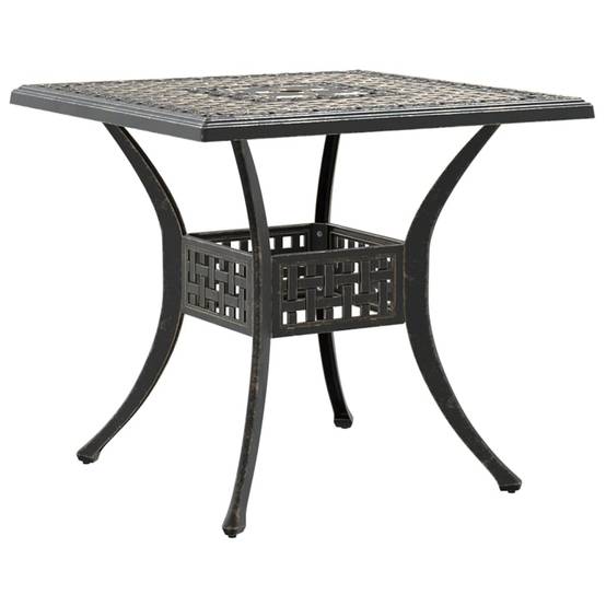 Table de jardin aluminium coulé bronze 80 x 80 x 75 cm - PANGIVO - Image 7