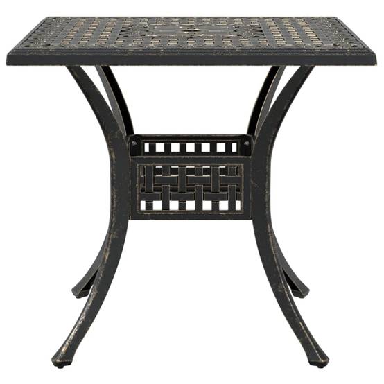 Table de jardin aluminium coulé bronze 80 x 80 x 75 cm - PANGIVO - Image 5