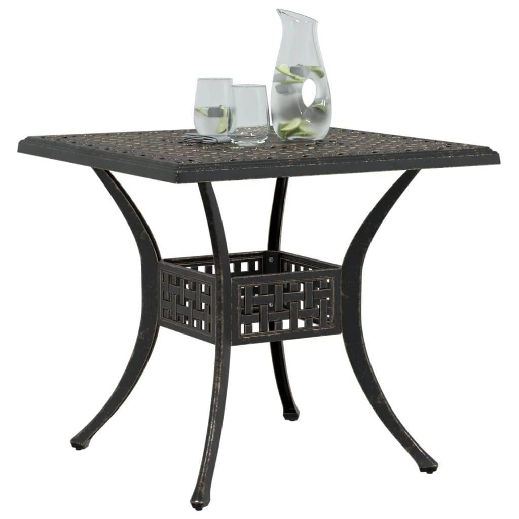 Table de jardin aluminium coulé bronze 80 x 80 x 75 cm - PANGIVO - Image 4