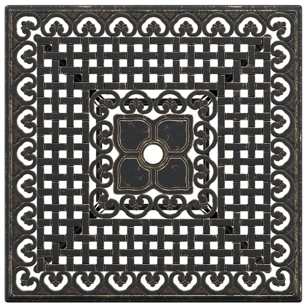 Table de jardin aluminium coulé bronze 80 x 80 x 75 cm - PANGIVO - Image 8