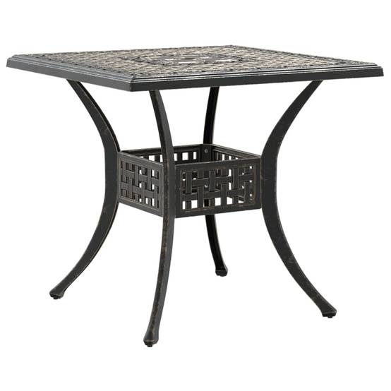 Table de jardin aluminium coulé bronze 80 x 80 x 75 cm - PANGIVO - Image 2