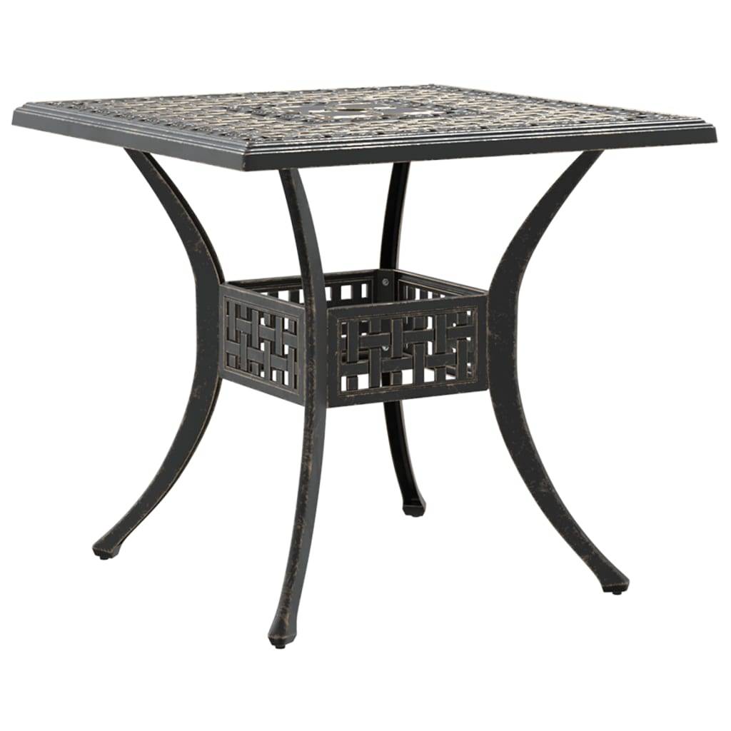 Table de jardin aluminium coulé bronze 80 x 80 x 75 cm - PANGIVO - Image 2