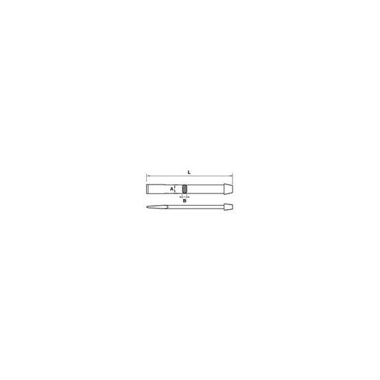 Burin de mécanicien en acier silicium 51SC7 avec poignée – MOB - Image 2