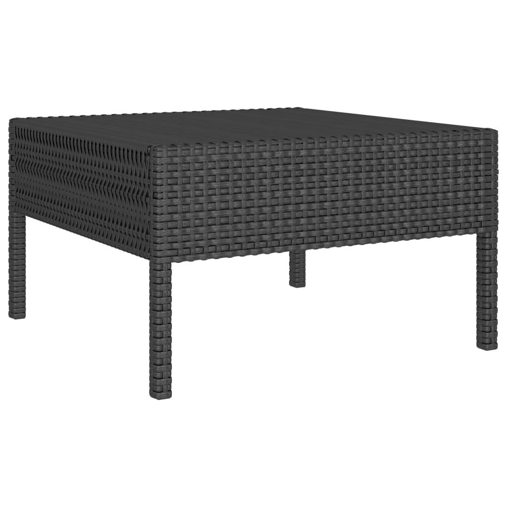 Helloshop26 - Salon de jardin meuble d'extérieur ensemble de mobilier 6 pièces avec coussins résine tressée noir - Imagen 4