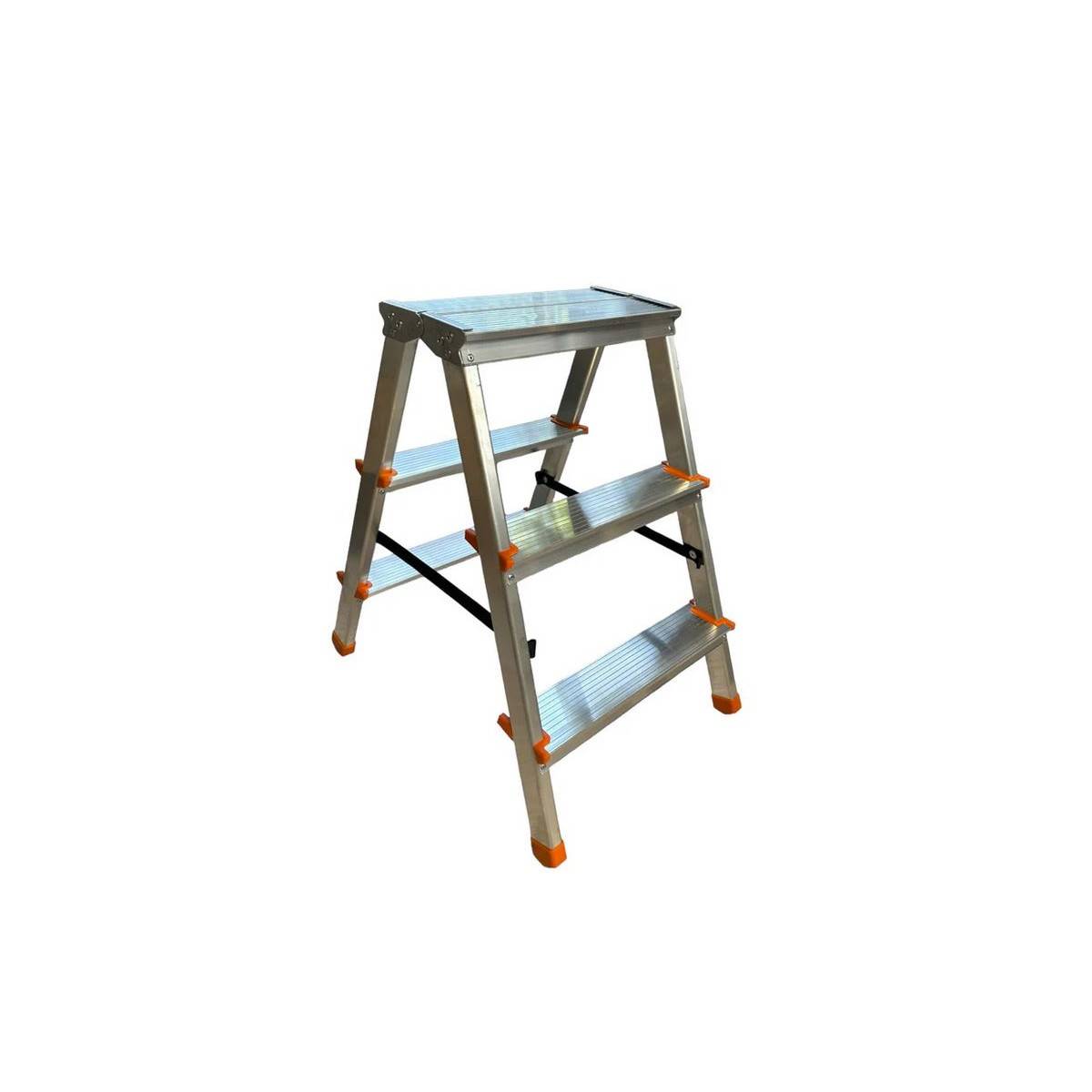 Escabeau 3 marches Marche-pied Aluminium Charge 125 kg Pliable Pieds anti-dérapants BRIXO - Imagen 2