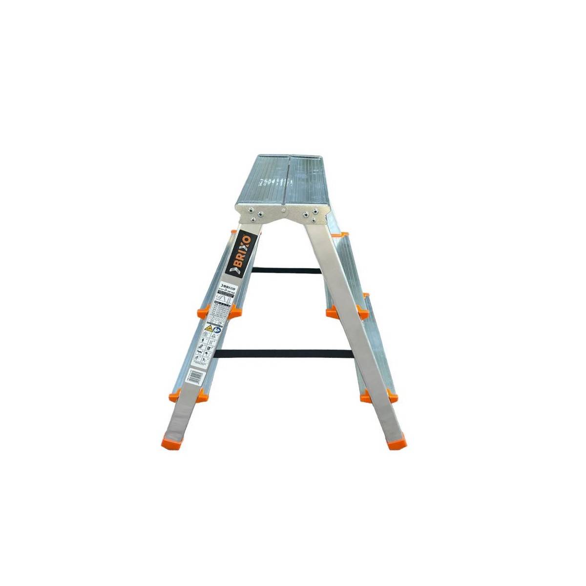 Escabeau 3 marches Marche-pied Aluminium Charge 125 kg Pliable Pieds anti-dérapants BRIXO - Imagen 3