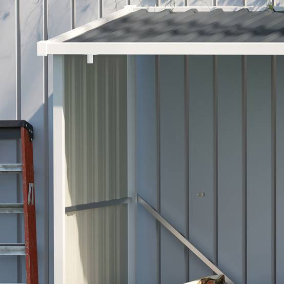 Abri à bûches en acier galvanisé avec toit incliné pour jardin, terrasse et extérieur, 185 x 84 x 133,5/148,5 cm, gris - Image 10