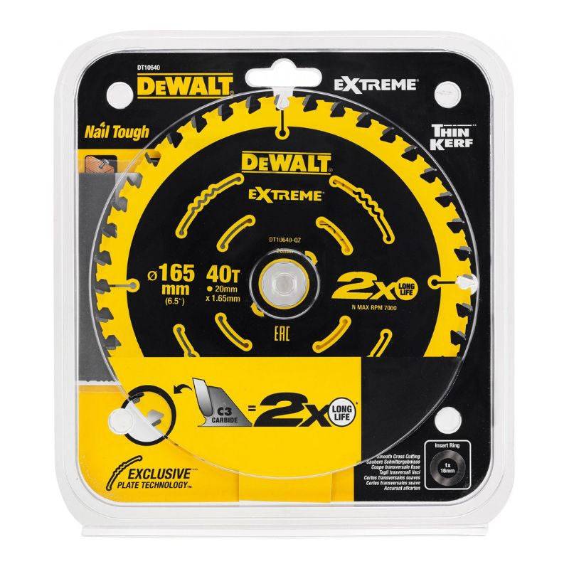 Dewalt - Lame de scie circulaire Ø165 x 20 mm DEWALT EXTREME DT10640-QZ 40T ATB 5° Dewalt - Imagen 2