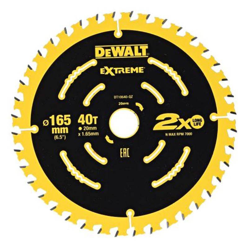 Dewalt - Lame de scie circulaire Ø165 x 20 mm DEWALT EXTREME DT10640-QZ 40T ATB 5° Dewalt - Imagen 1