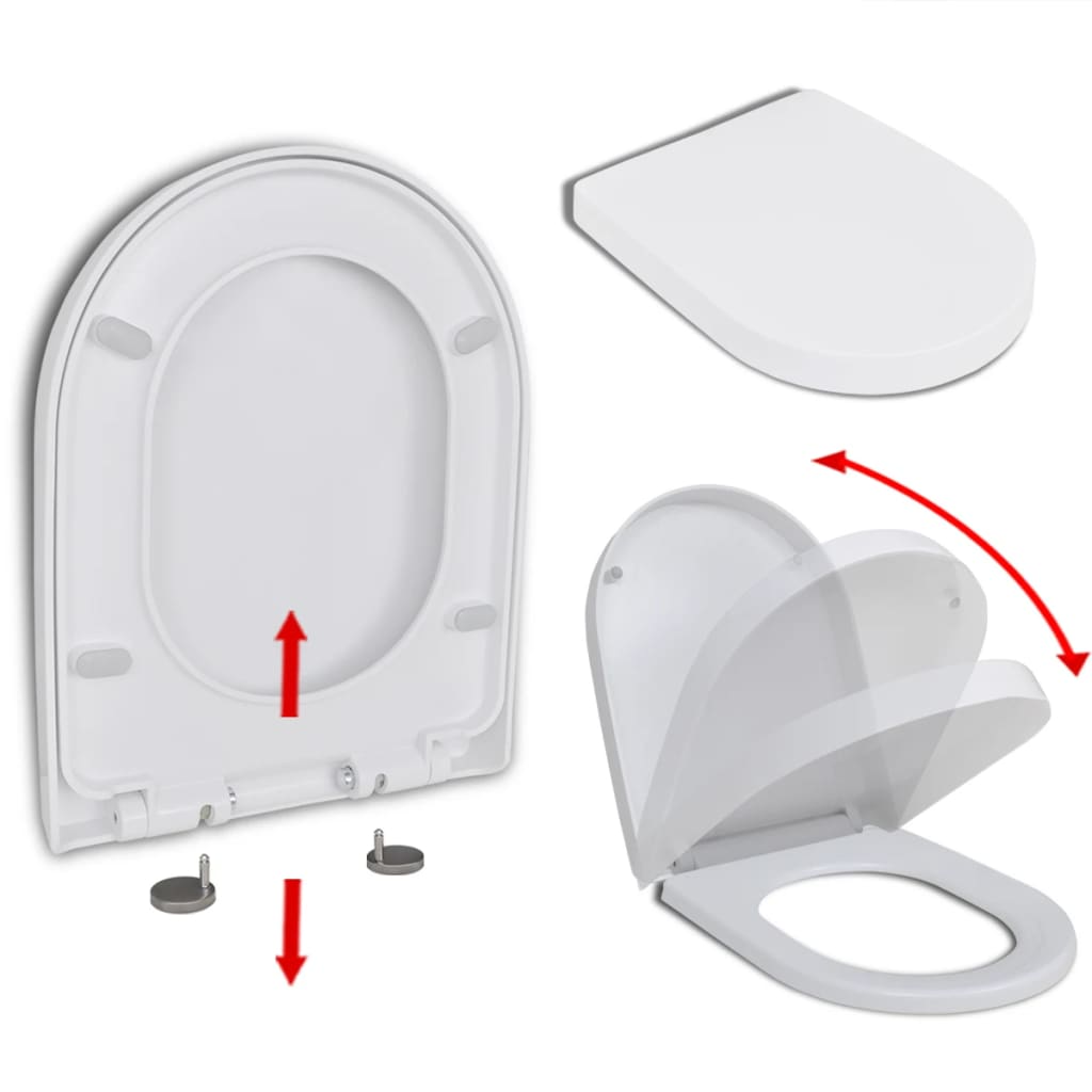 Vidaxl - Abattant WC à fermeture en douceur Libération rapide Carré - vidaXL - Imagen 2