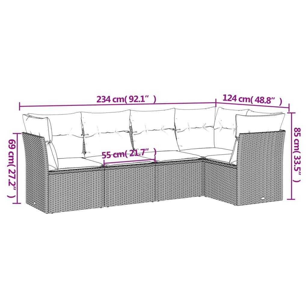Canapé de jardin d'angle 5 places résine tressée modulable pour balcon et terrasse Noir - ComfortXL Outdoor Living - Image 3