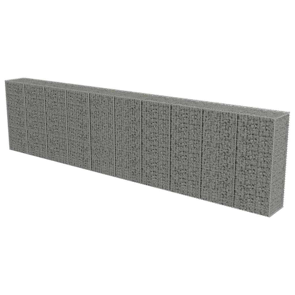 Mur à gabion avec couvercles Acier galvanisé Argenté 600 x 50 x 150 cm - PANGIVO - Image 2