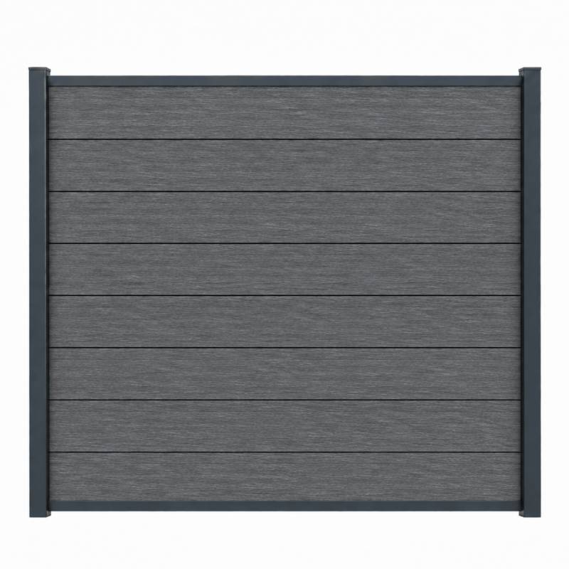 Kit complet de départ/fin clôture en composite coextrudé 1,50 L x 1,80 H (4 coloris) - Coloris - Charbon, Hauteur - 180 cm, Longueur - 150 cm