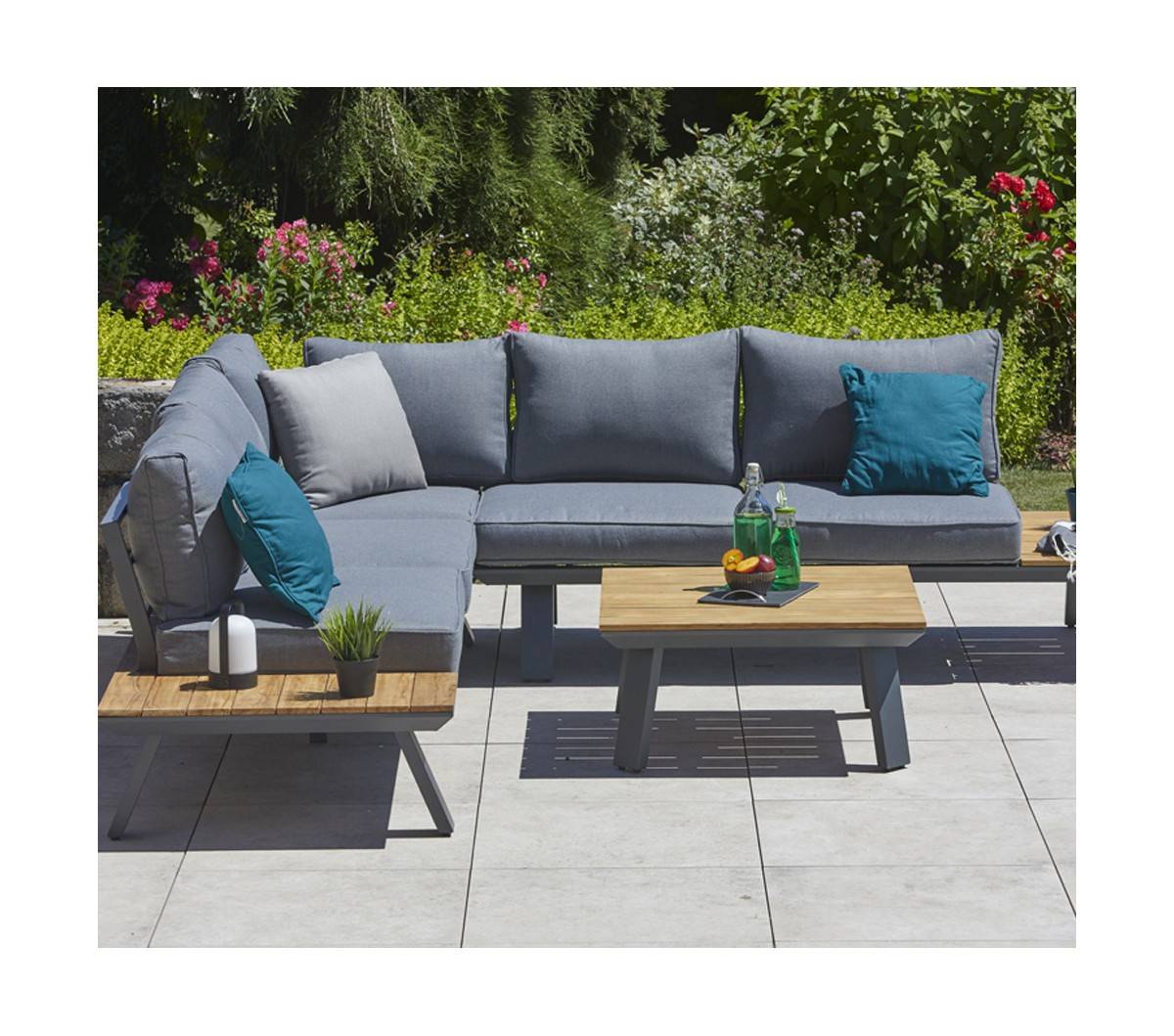 Salon de jardin en angle en aluminium  6 places  PATTAYA - Imagen 4