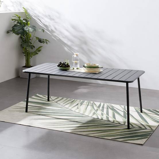 Table de jardin 6 places 160cm gris foncé BERGAME - Image 2