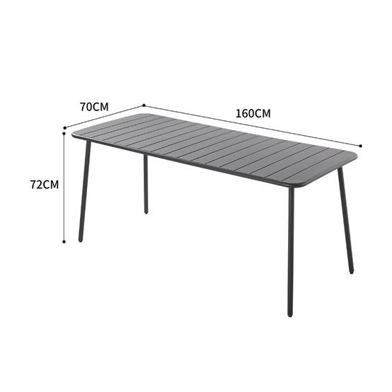 Table de jardin 6 places 160cm gris foncé BERGAME - Image 3