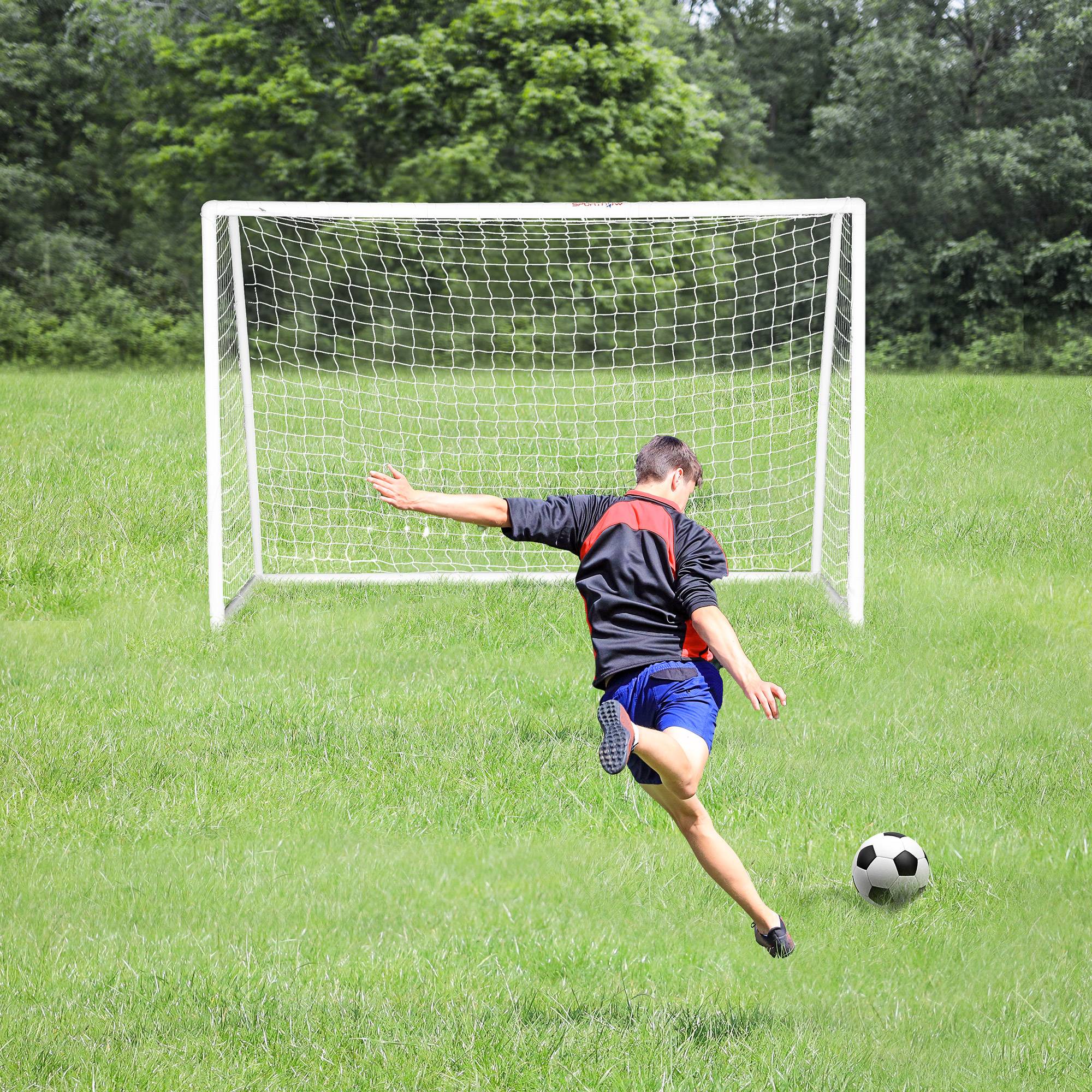 Sportnow - But de football cage de foot - dim. 3L x 1,2l x 2H m - PVC blanc - SPORTNOW - Imagen 2
